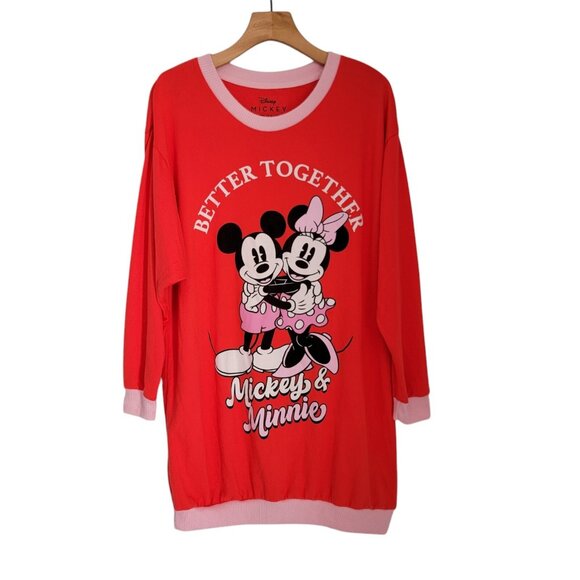 Disney Minnie Mickey Mouse Nightgown Oversize Night Shirt Sleep Shirt Sz S‎ 4-6 - Picture 1 of 10
